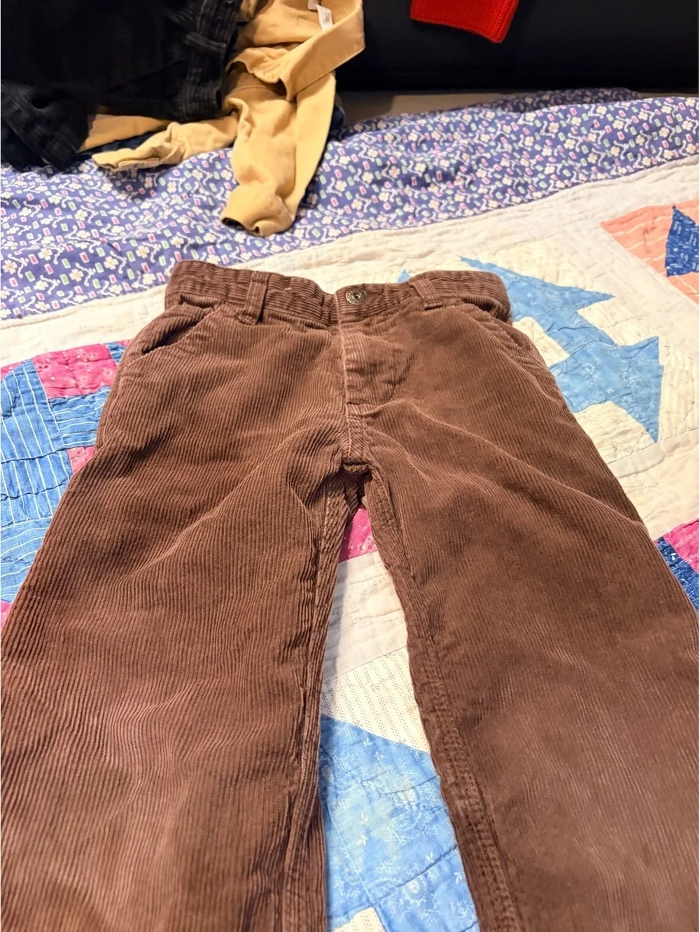 Vintage OshKosh B'gosh Brown Corduroy Pants Toddler Boys Size 5 Adjustable Waist